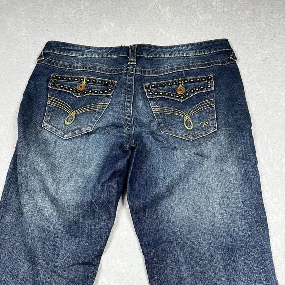 Revolution by Revolt Jeans Womens Juniors Size 15 Blue Denim Flared Jeans - Picture 6 of 11